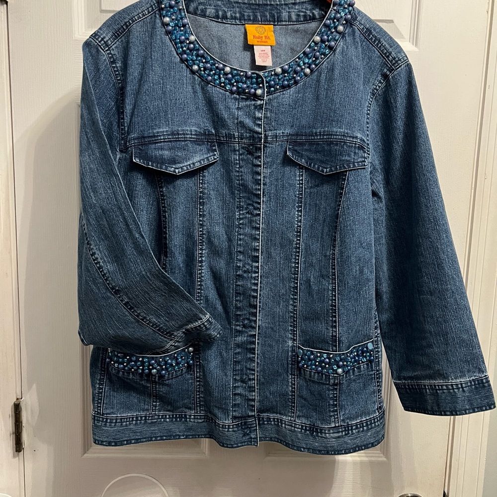 Ruby Road Embellished Denim Jacket. - image 2